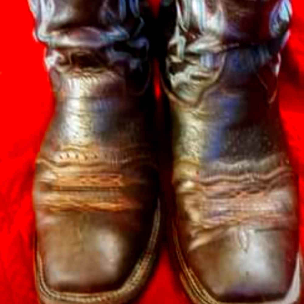 Mens Double H leather boots